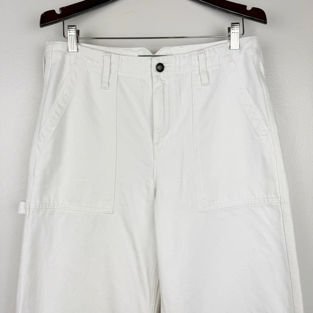 J. Crew Point Sur Wide-Leg Carpenter Jeans White Size 29 NWT